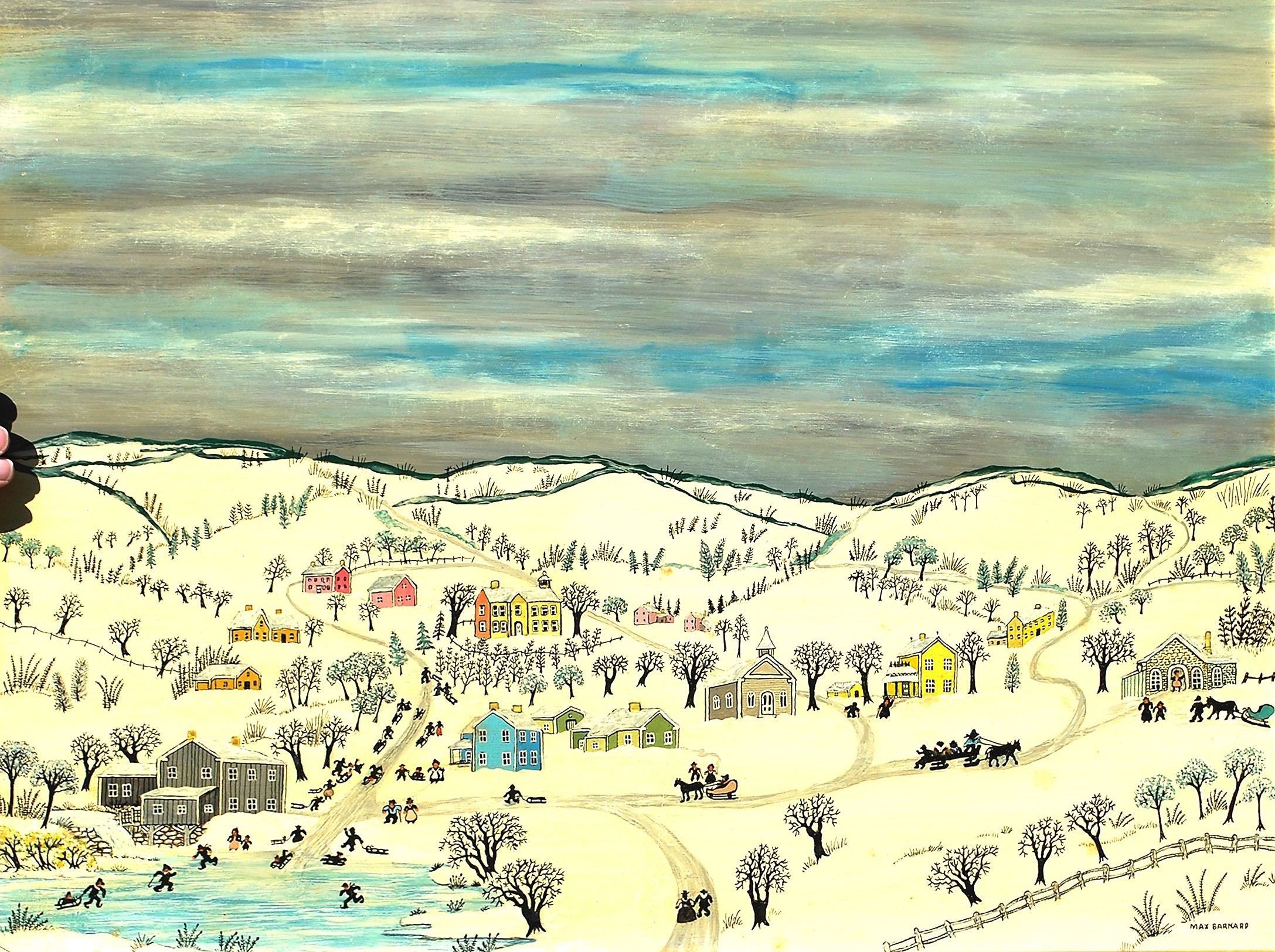 Snow-covered town